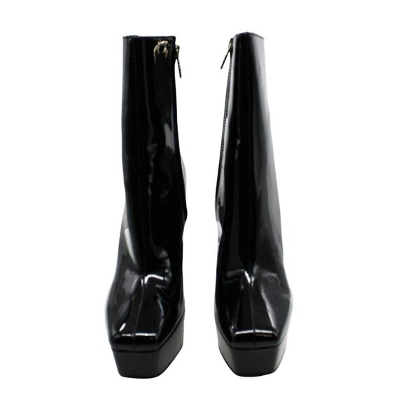 Guess Womens Black 1-1/2 Platform Cushioned Logo Byra Square Toe Dress Booties - Picture 2 of 8